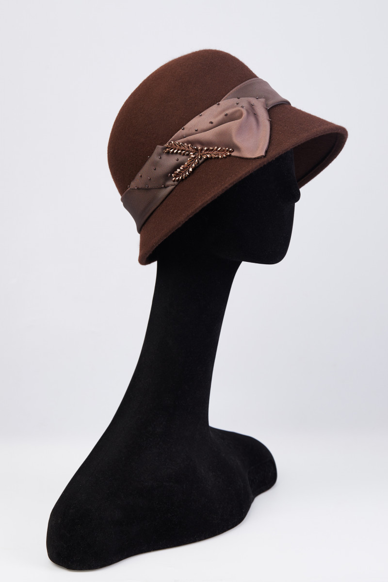 Шляпа,Фетр, цвет-Коричневый, арт-096702