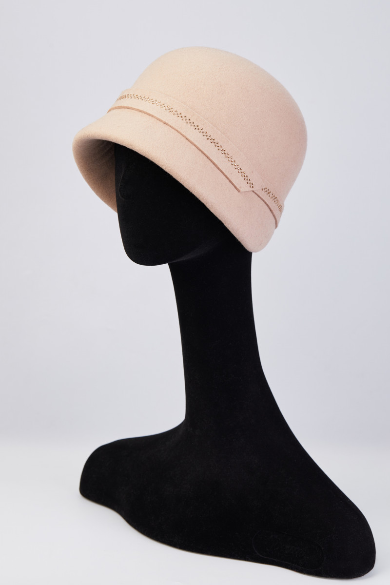 Шляпа,Фетр, цвет-Бежевый, арт -099217