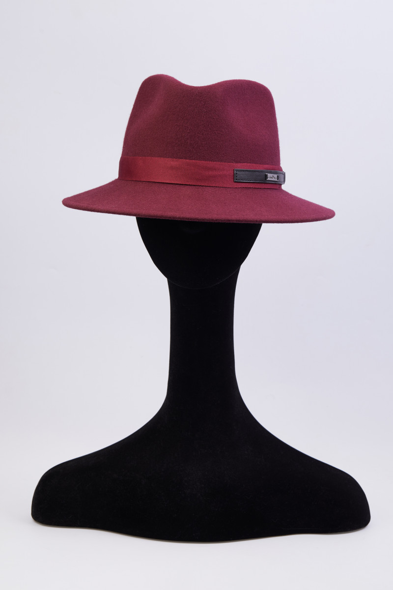 Шляпа, мех –Фетр, цвет – Бордовый, арт – 100582